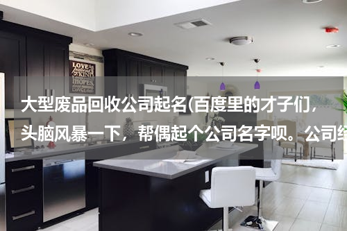 大型废品回收公司起名(百度里的才子们，头脑风暴一下，帮偶起个公司名字呗。公司经营的是垃圾回收集装箱，起什么名字呢)