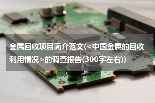 金属回收项目简介范文(<中国金属的回收利用情况>的调查报告(300字左右))